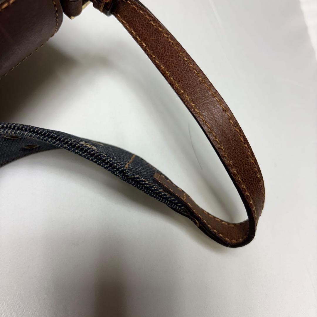 クリスチャンディオール ストリートシック デニム レザー ワンショルダーバッグ