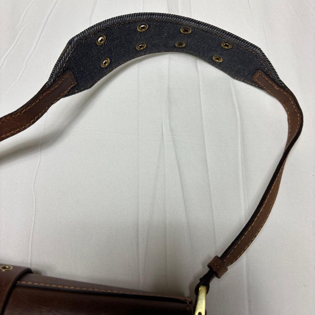 クリスチャンディオール ストリートシック デニム レザー ワンショルダーバッグ