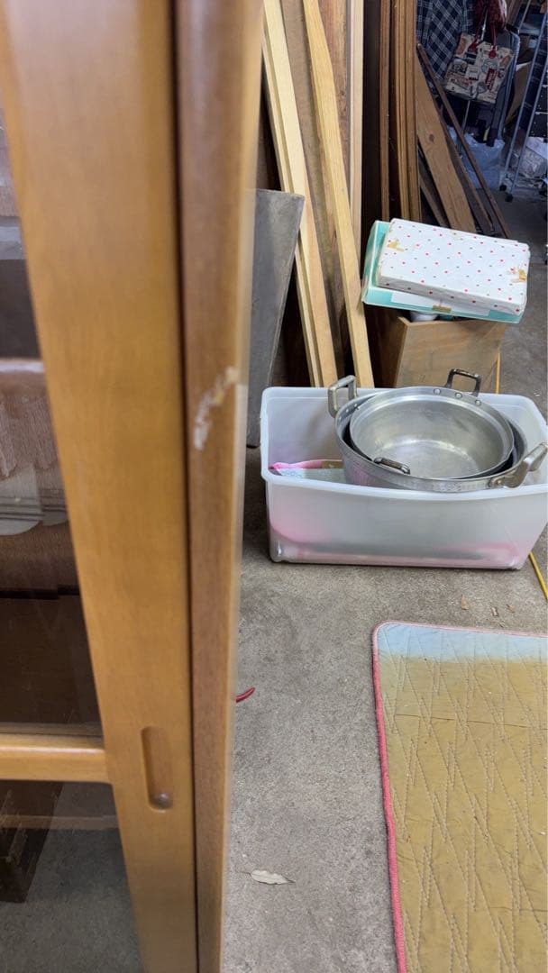 浜本工芸　書棚　360書棚H スライド扉中棚2段引出し2杯