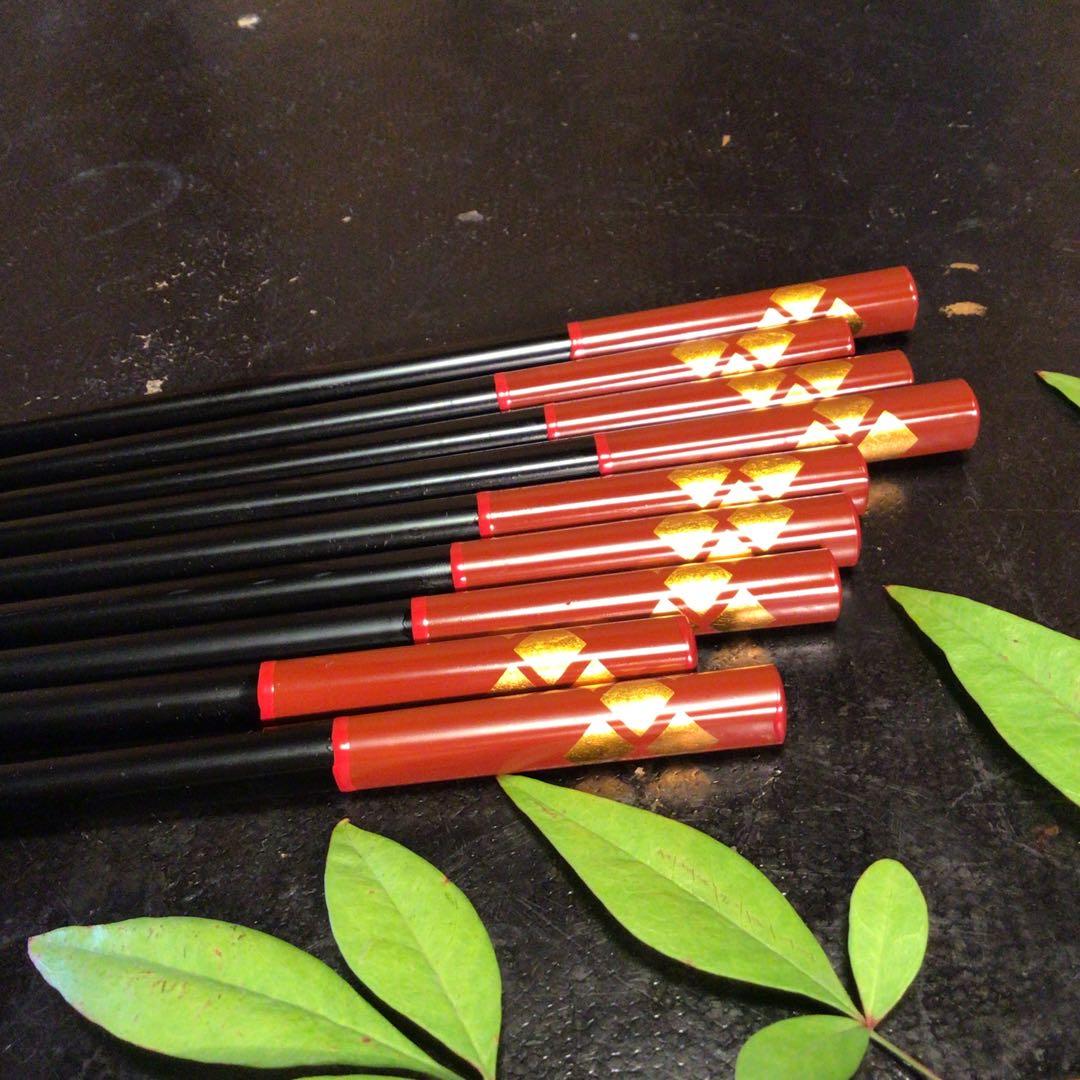 A810 木製漆器　懐石道具　秀衡塗　椀　（丸三漆器）5客箸　5膳　揃え