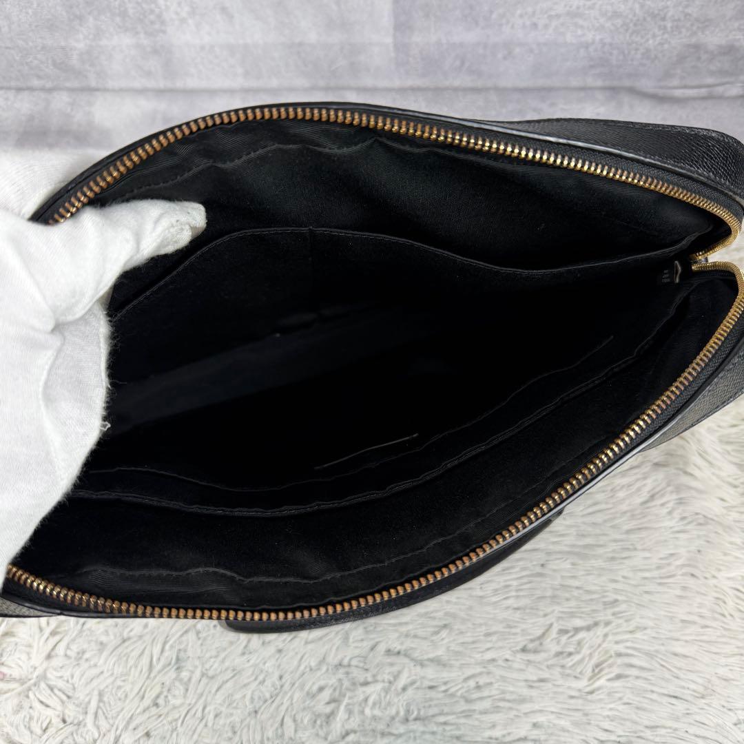 美品 コーチ レザー 2way ビジネスバッグ サフィアーノ レザーブラック