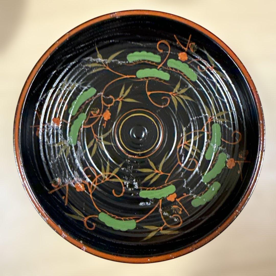 【平安表派 川瀬表完作 佐野長寛写？　 変絵 銘々皿×10客】天然木製