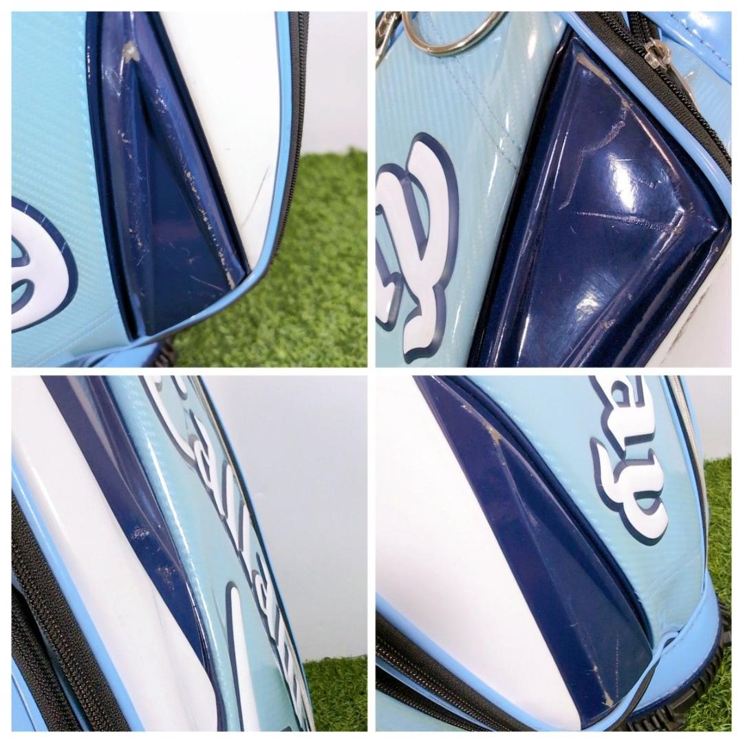 Callaway キャロウェイ ゴルフ キャディバッグ エナメル 青 白 ブルー