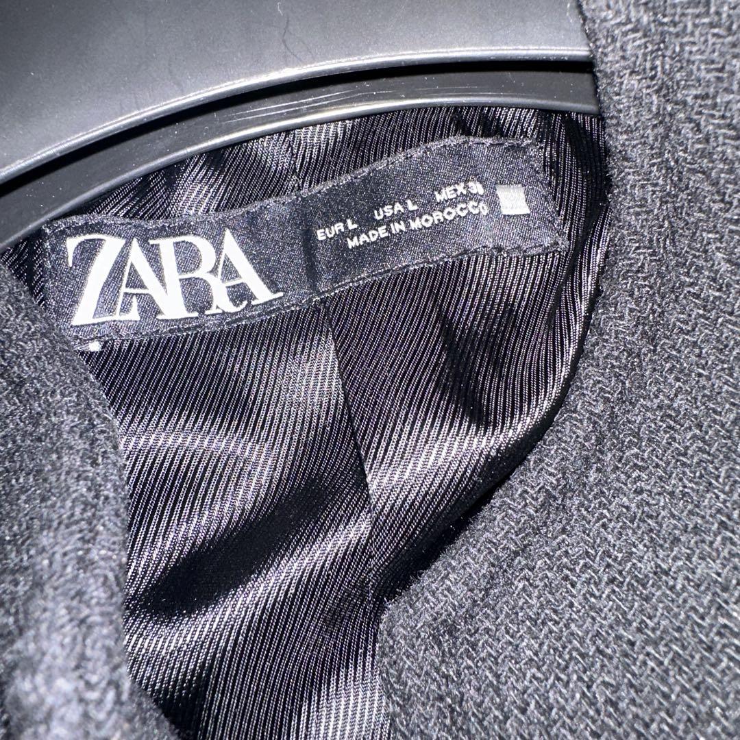 ZARA 新品 ウールダブルブレストコート ゴールドボタン L