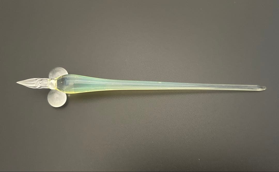 【値下げ】HASE硝子工房　ガラスペン イエローグリーン