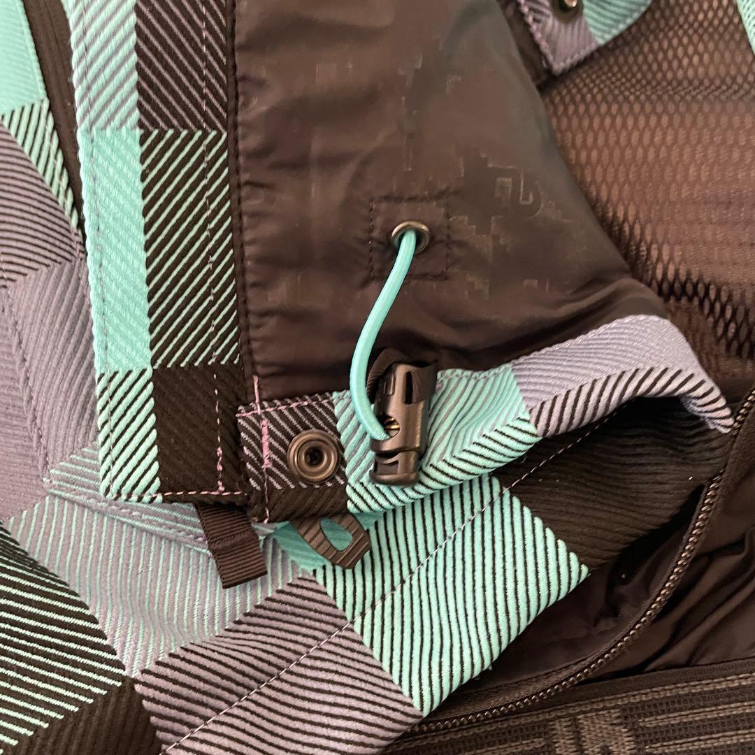 Burtonバートンスキーウェアスノーボードジャケットパーカーフード水色チェック
