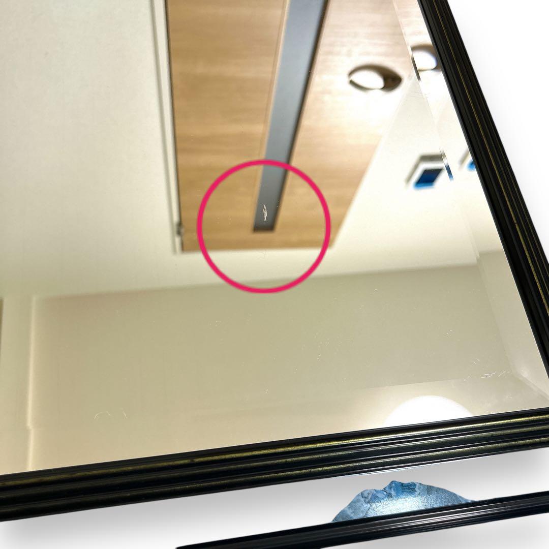 アンティーク 壁掛けミラー 面取り加工 ベベルカット トスカーナ ターコイズ柄