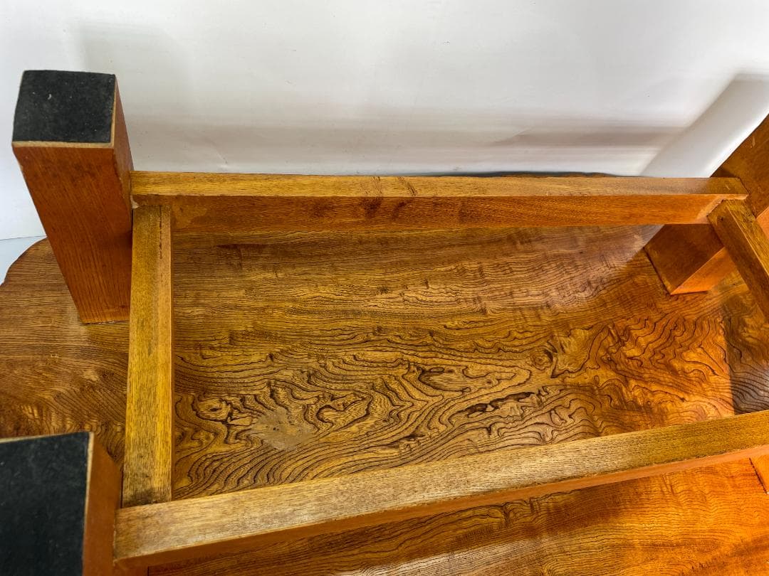 ケヤキ？ 一枚板 座卓 ローテーブル ちゃぶ台 天然木 無垢材 　12c01