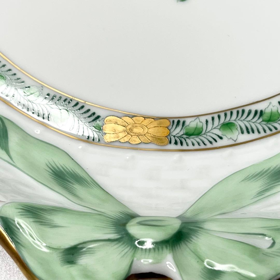 美品 ヘレンド パーティートレイ アポニーグリーン プレート