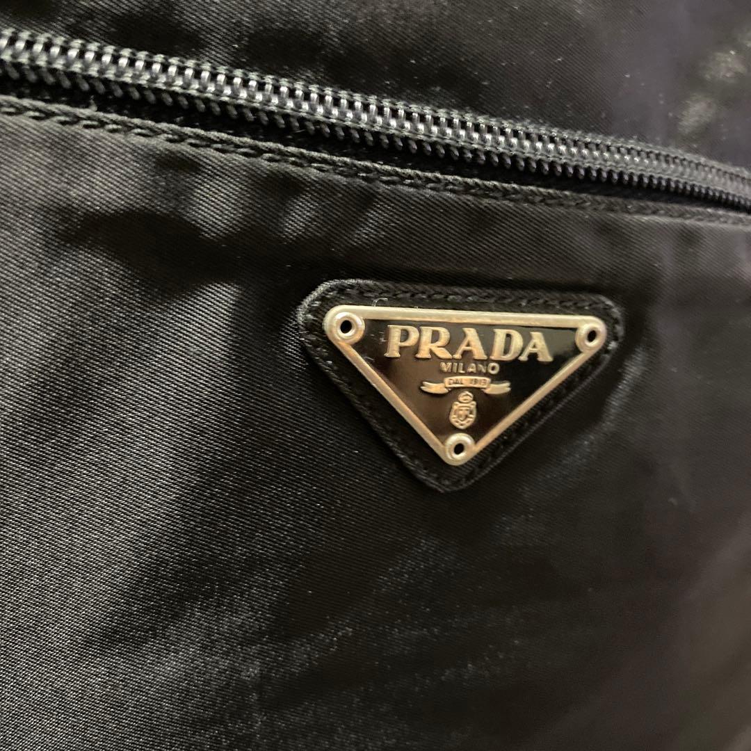 ✨美品✨PRADA トートバッグ ハンド ナイロン ロゴ 三角プレート 黒