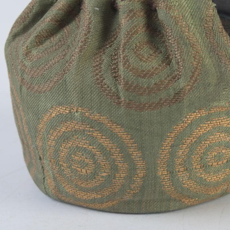 茶道具　朱塗　貝蒔絵　香合　仕覆付　V　9854