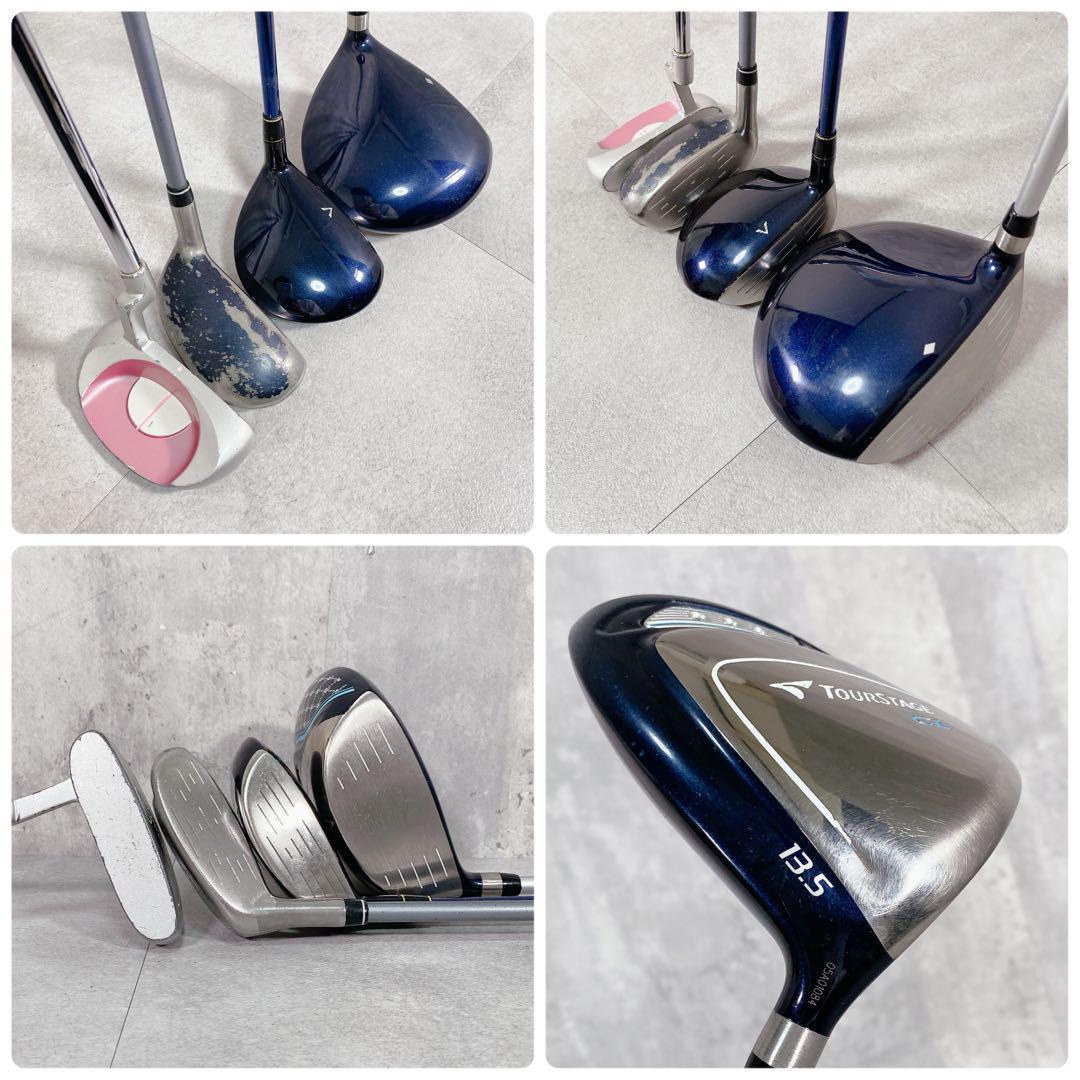 X711 ツアーステージ他 レディース ゴルフ クラブ ハーフセット 8点 入門