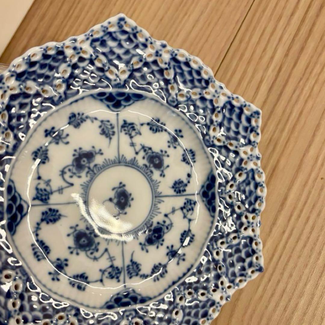 ロイヤルコペンハーゲン ブルーフルーテッド ダブルレース プレート