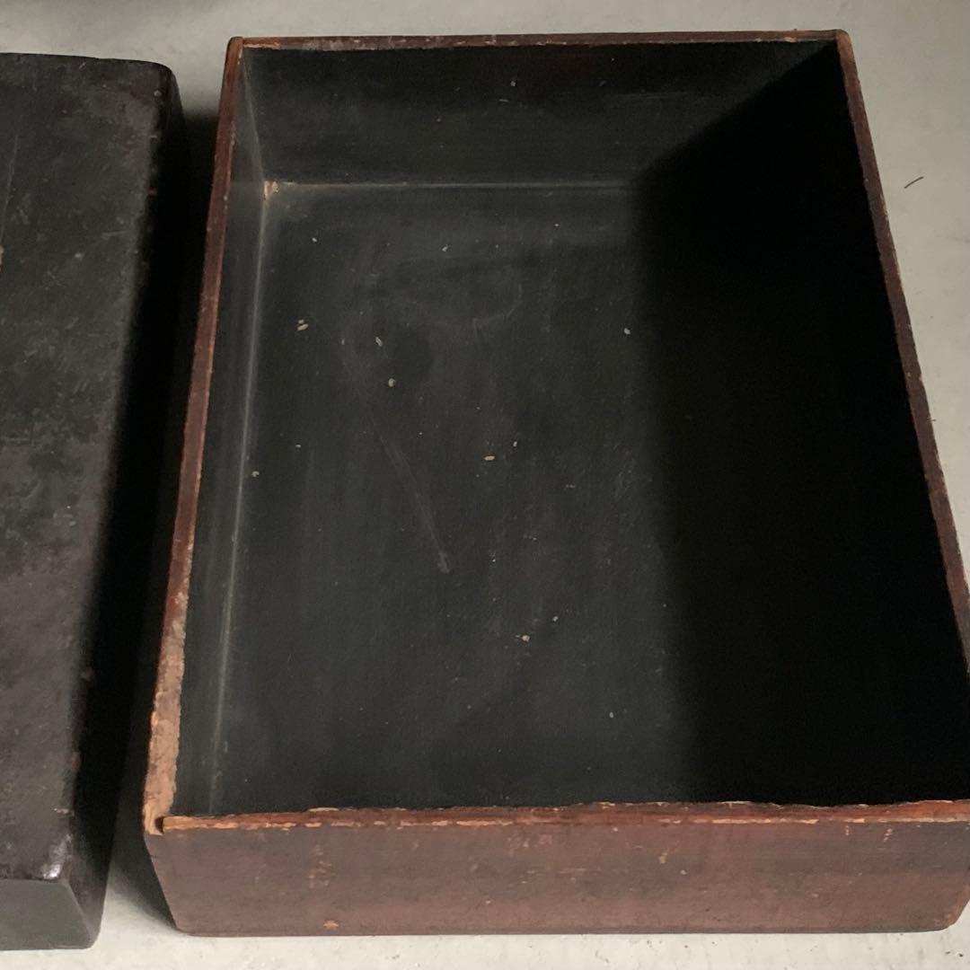 日本の古道具 古い 木箱 塗りの箱 古道具 アンティーク オブジェ