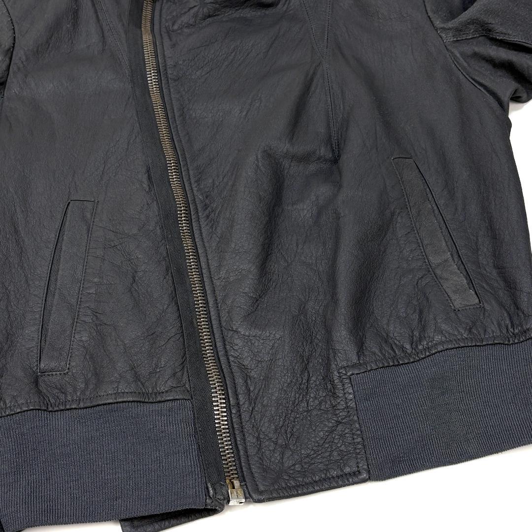 Rick Owens ラムレザー ハイネック ライダースジャケット 40 グレー