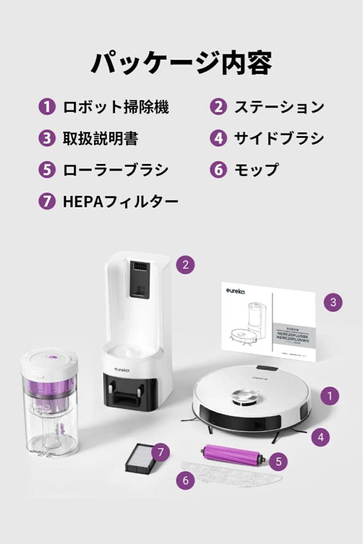 新品未開封 EUREKA ユーリカ NERE20PLUSWH ロボット掃除機