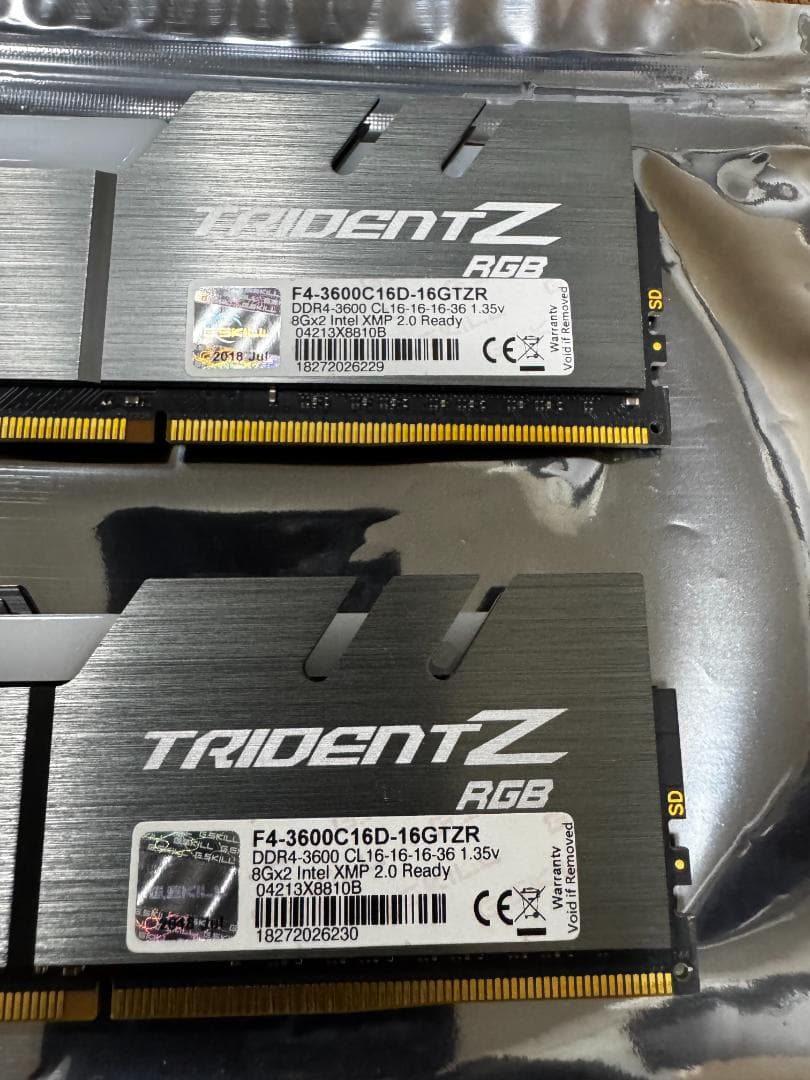 G.Skill F4-3600C16D-16GTZR × 2セット 計32GB