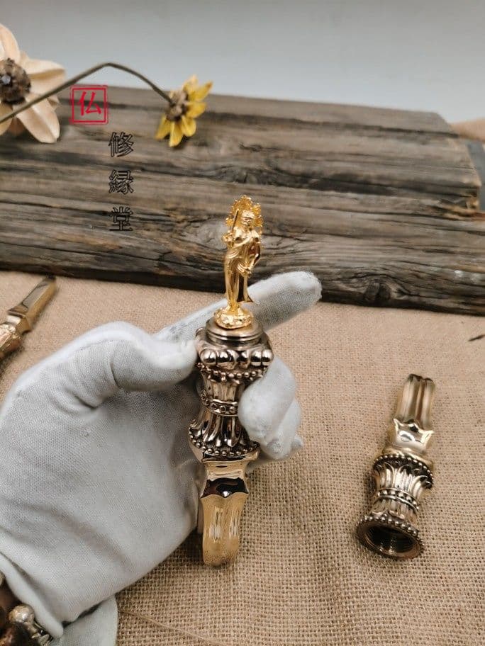 【修縁堂】 真言宗 仏教工芸品 不動明王 研磨 独鈷杵 金剛杵