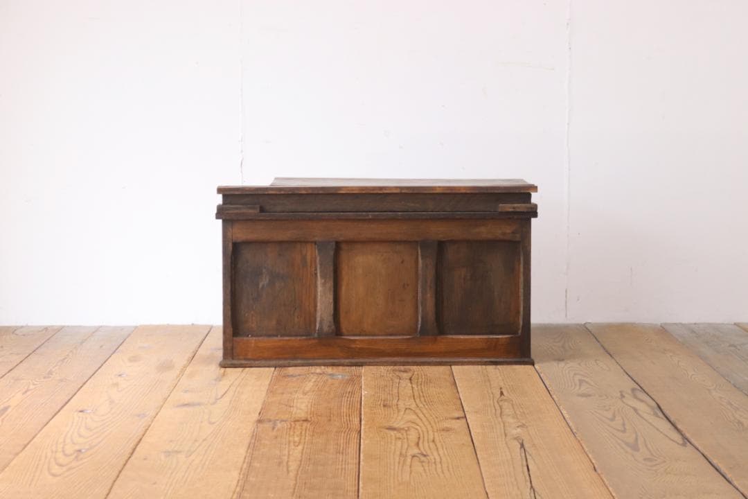 レトロ 文机 ローテーブル 座卓 帳場机 跳ね上げ天板 無垢材 引き出し 2杯