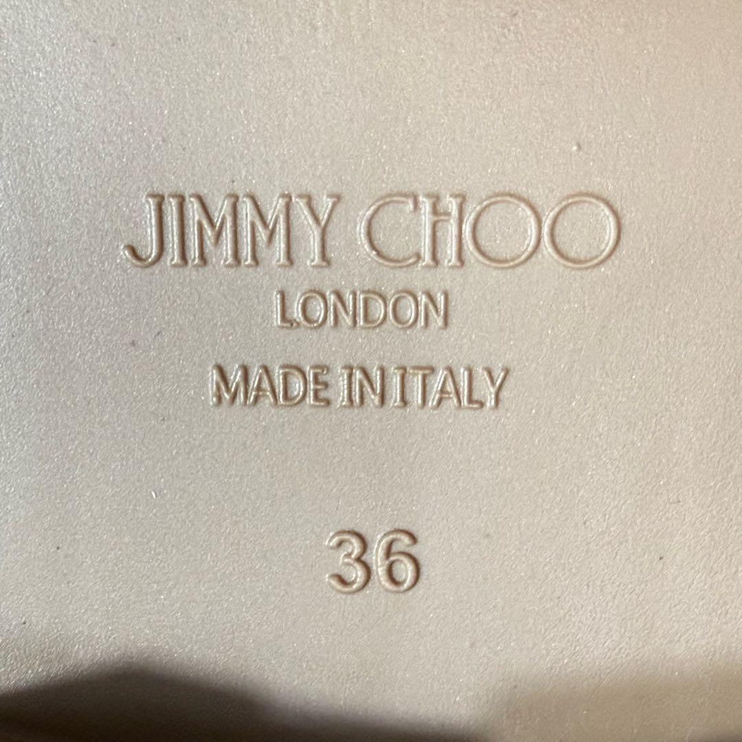 【未使用級】 ジミーチュウ レインブーツ ベルト 36 ベージュ ミドル丈