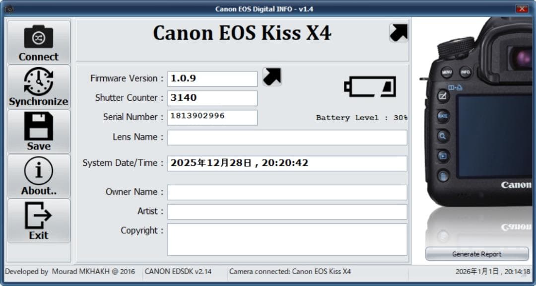 ショット数3140回 Canon EOS Kiss X4 デジタル一眼レフカメラ