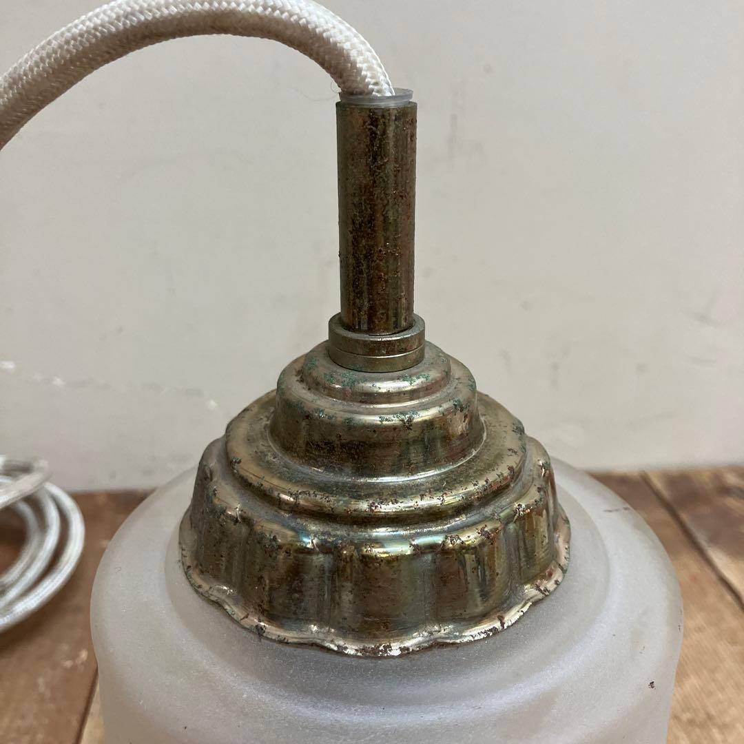 D-2 ③ 昭和レトロ フリル型 ガラスシェード ペンダントライト シーリング