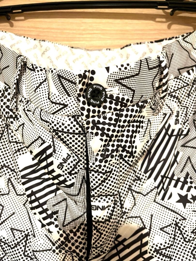極美品 PING 中綿ブルゾン L パンツ M セットアップ 総柄 白 星 ロゴ