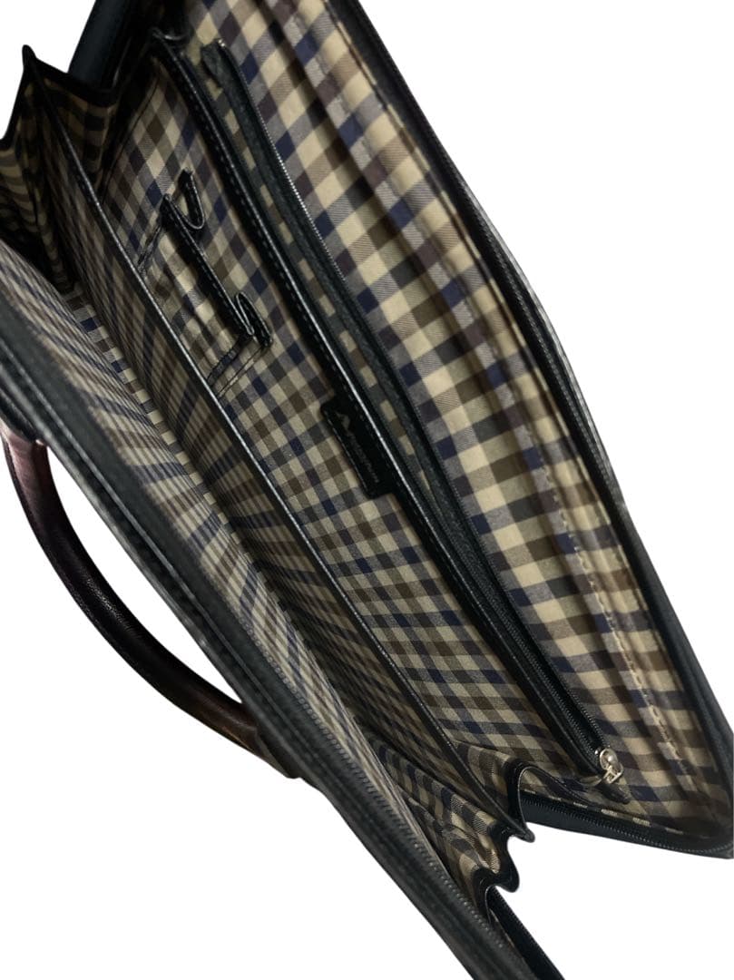 極美品】　AQUASCUTUM アクアスキュータム　ビジネスバッグ　ブラック　黒