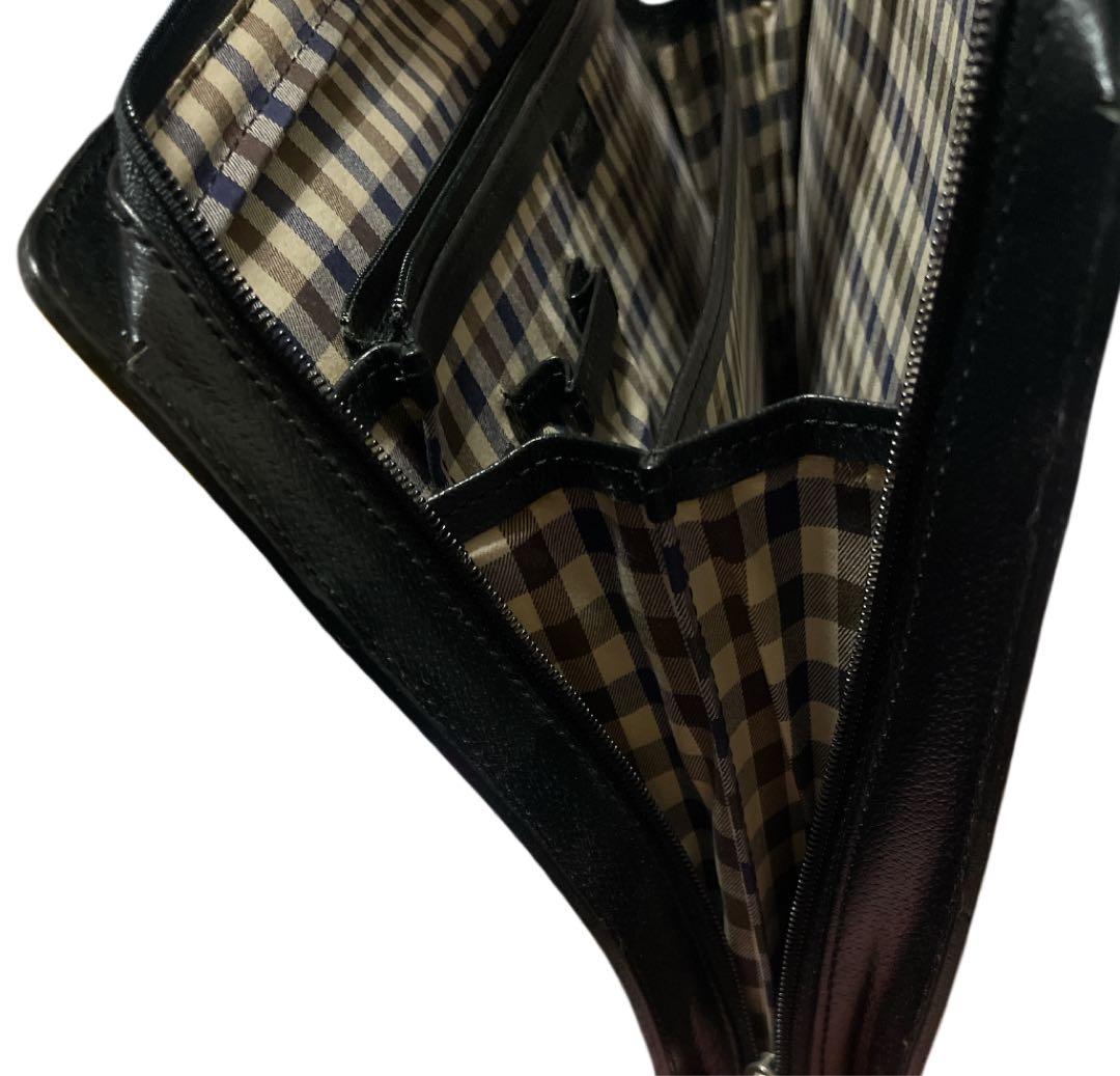 極美品】　AQUASCUTUM アクアスキュータム　ビジネスバッグ　ブラック　黒