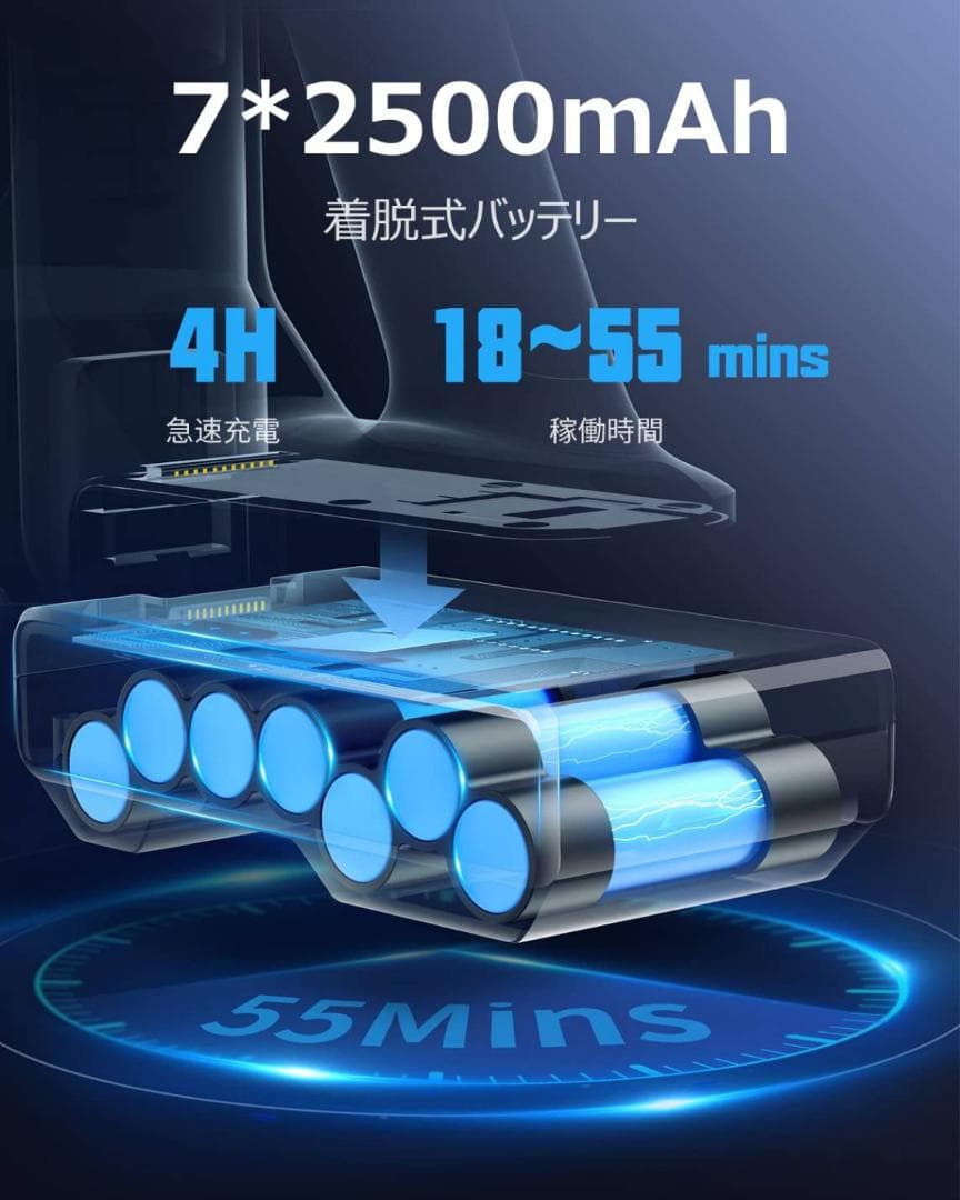 大画面LEDタッチパネル搭載の強力コードレス掃除機