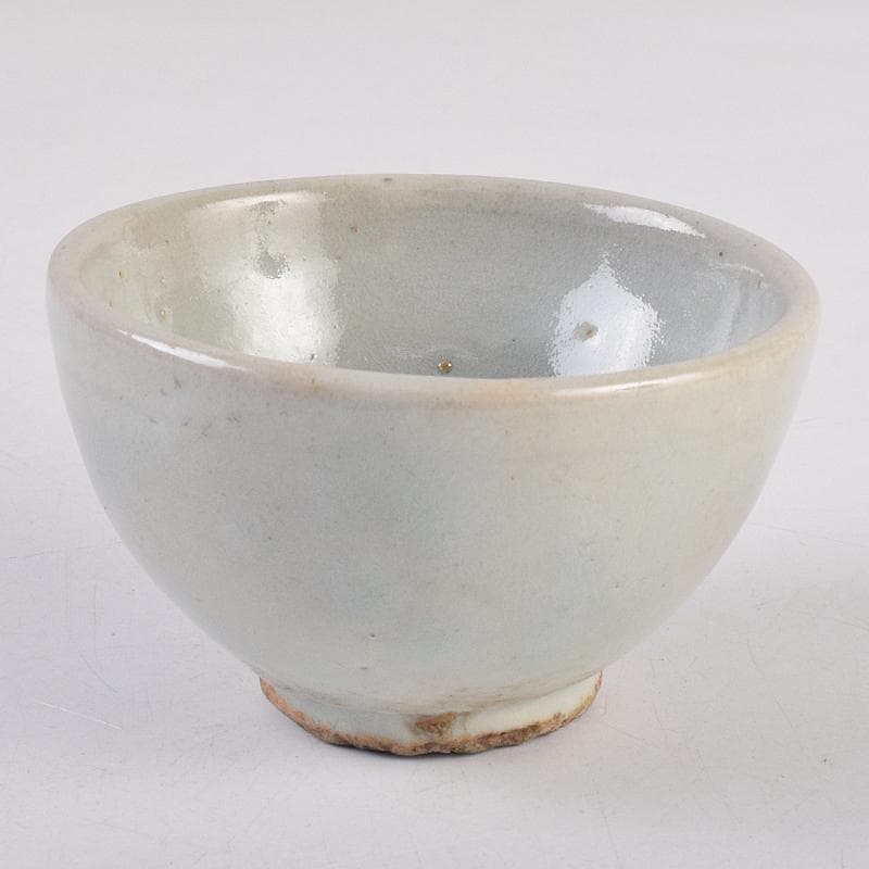 朝鮮美術　李朝　高麗白磁　染付　逸字文　盃　時代箱付　M　R8877