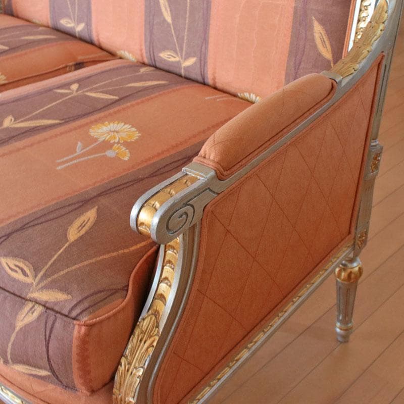 イタリア製二人掛けソファ ダブル クラシック ラブソファ レトロ 122-145