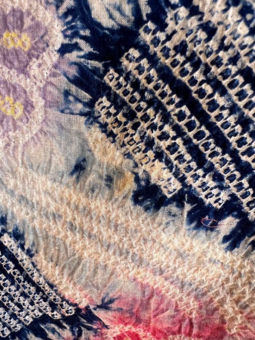 タイムセール　夏物　浴衣　有松鳴海絞り　伝統工芸品　綿　夏　祭り　ゆかた　美品