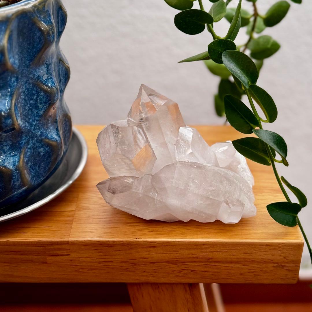 天然水晶 群晶 クラスター 原石｜存在感のある一点もの｜QC-001