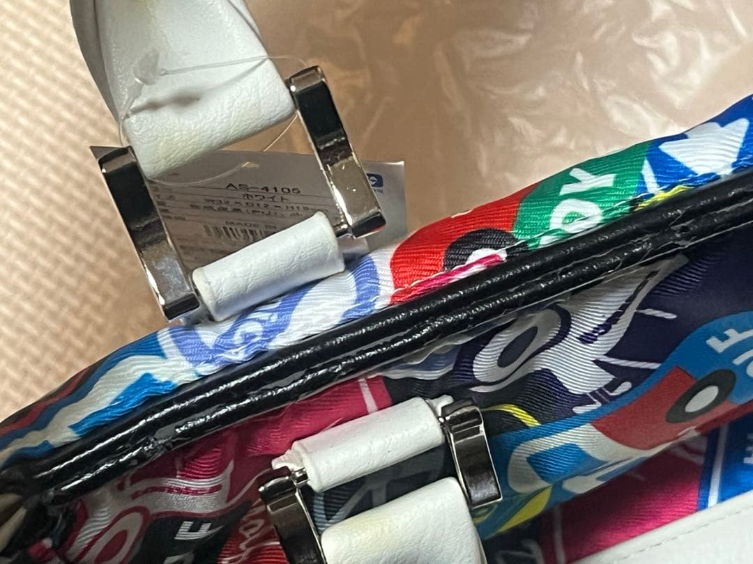 トミカゴルフ新品訳ありホワイトカラフルゴルフバッグ小w32×D12×H19