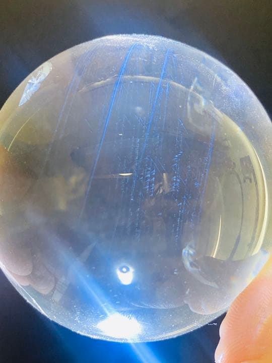 59.5㍉　299g 天然石　水晶球 エンジェルラダークオーツ　綺麗な青光