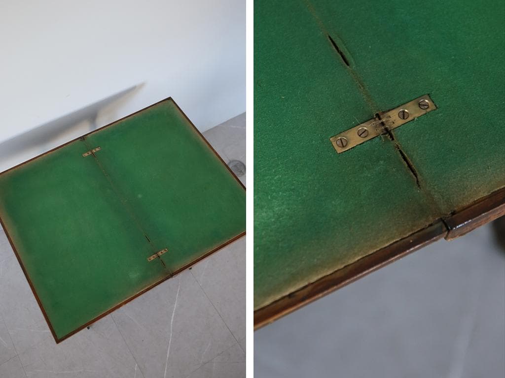 英国アンティーク木製キッチンワゴン兼ゲームテーブル/折畳式机トロリー92-117