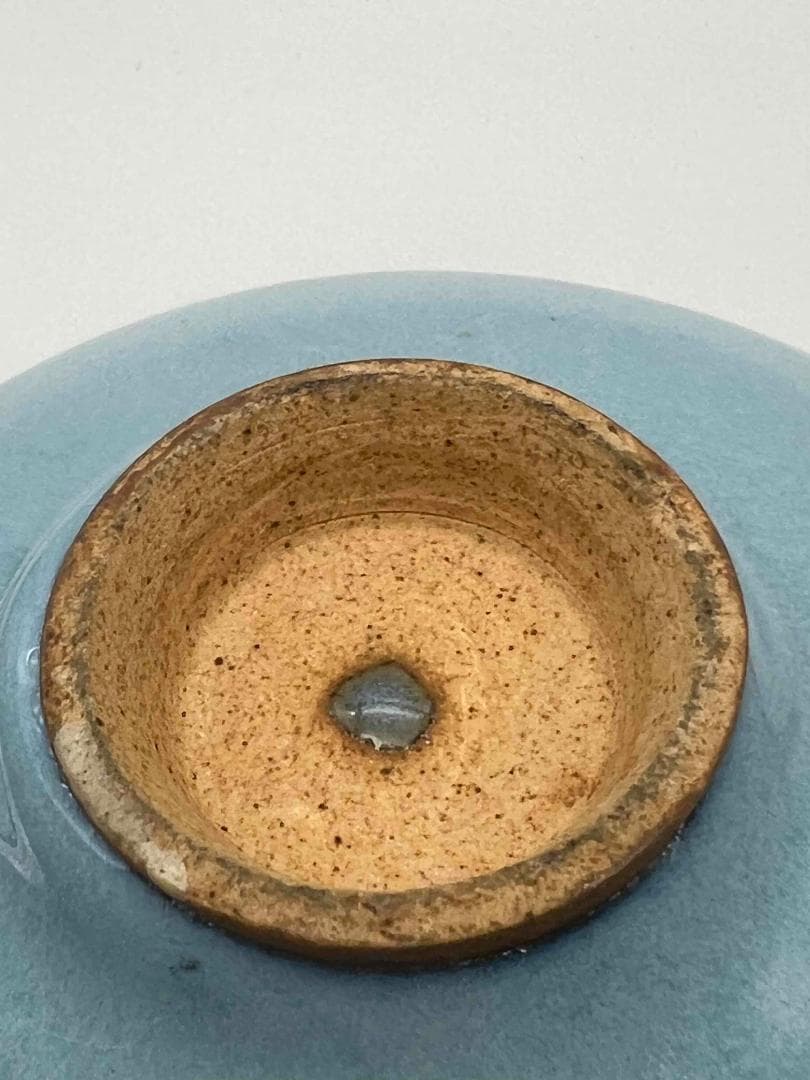 元時代　鈞窯　澱青釉紫斑茶碗　窯変釉　茶道具　水指　水差し(B-95)