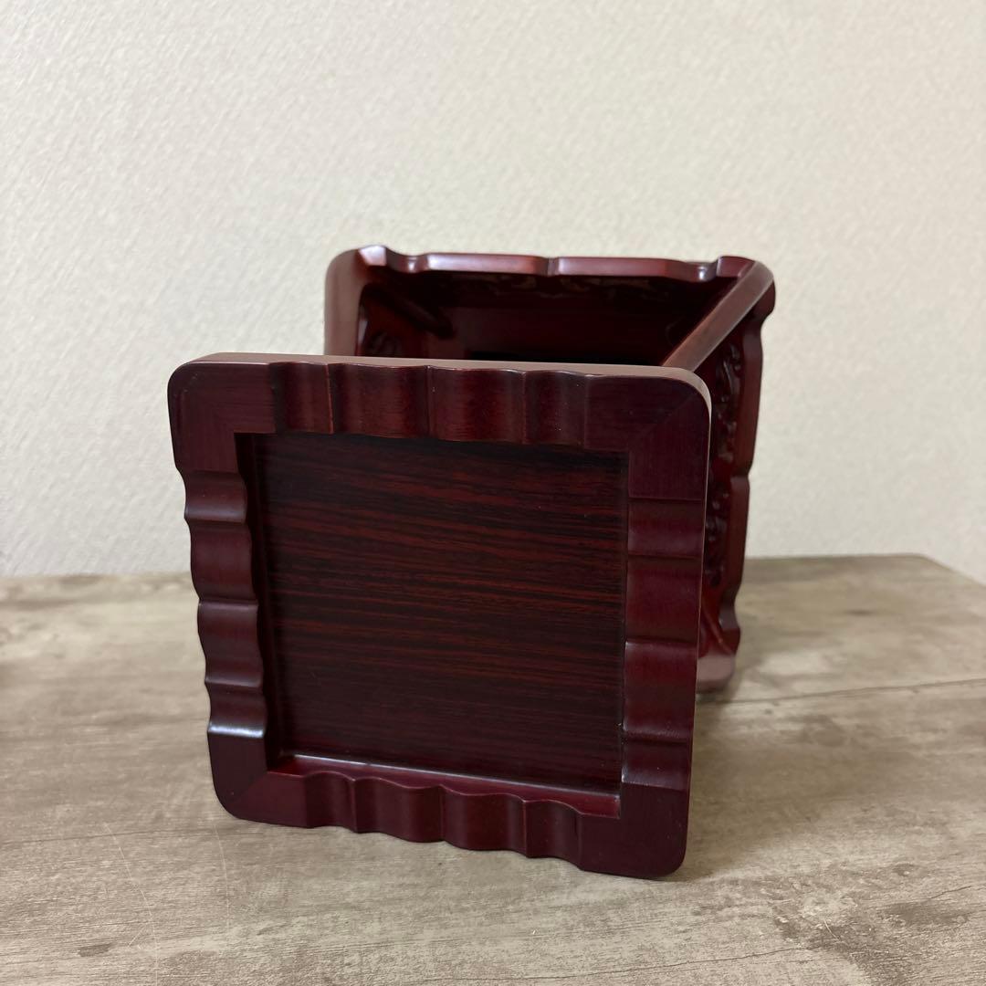 高級唐木花台　透かし彫り　紫檀　盆栽花台　懸崖花台　　加藤工芸ランプ　計2点