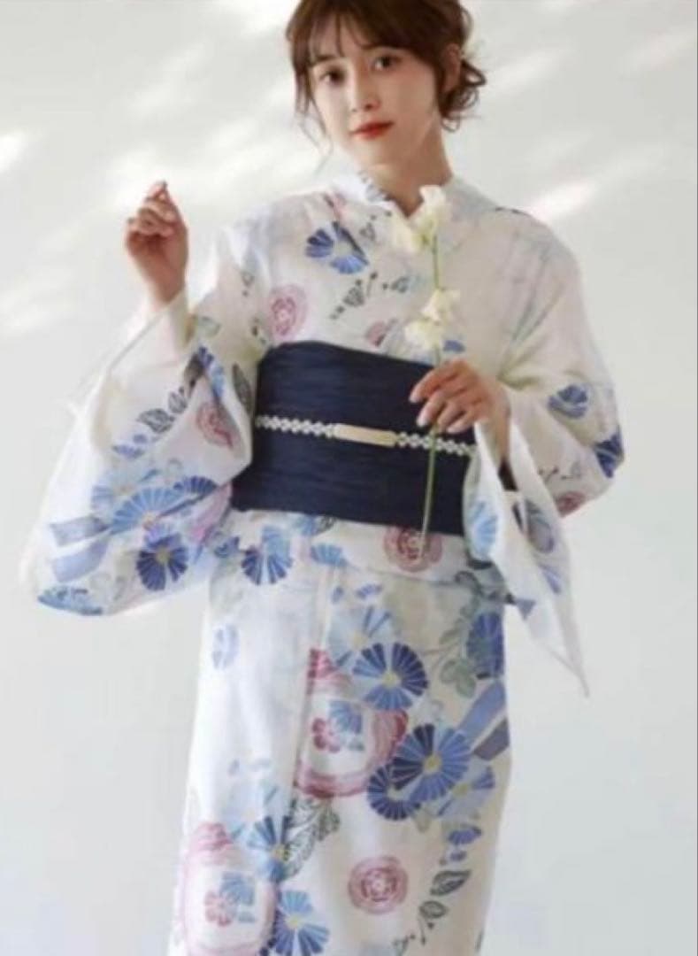 DITA 浴衣＆しわへこ帯セット　古典花柄