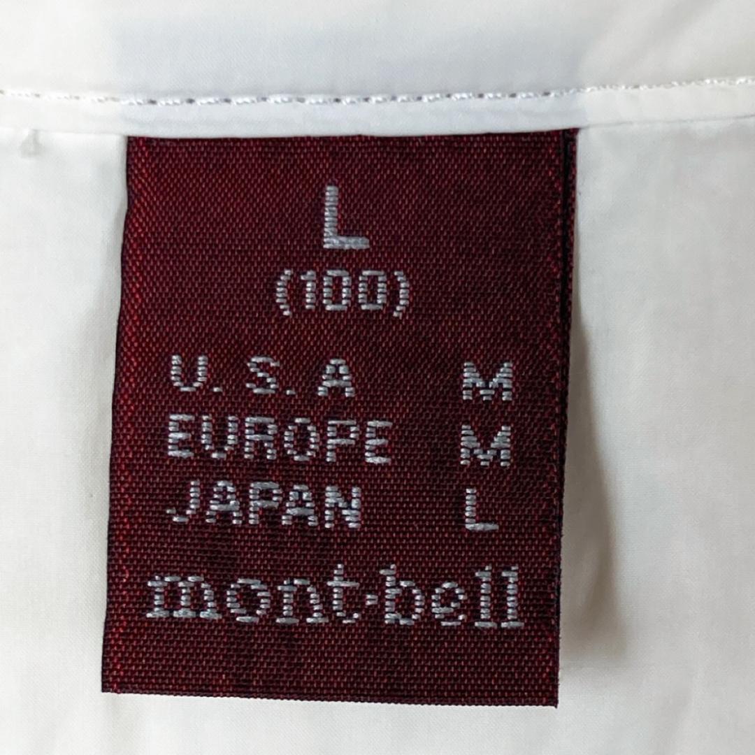 モンベル　ライトダウンジャケット　薄手　ロゴ刺繍　白　L100　12
