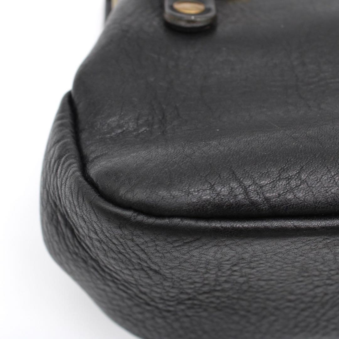 【美品】CLEDRAN ノム がま口 ポシェット ショルダーバッグ ブラック