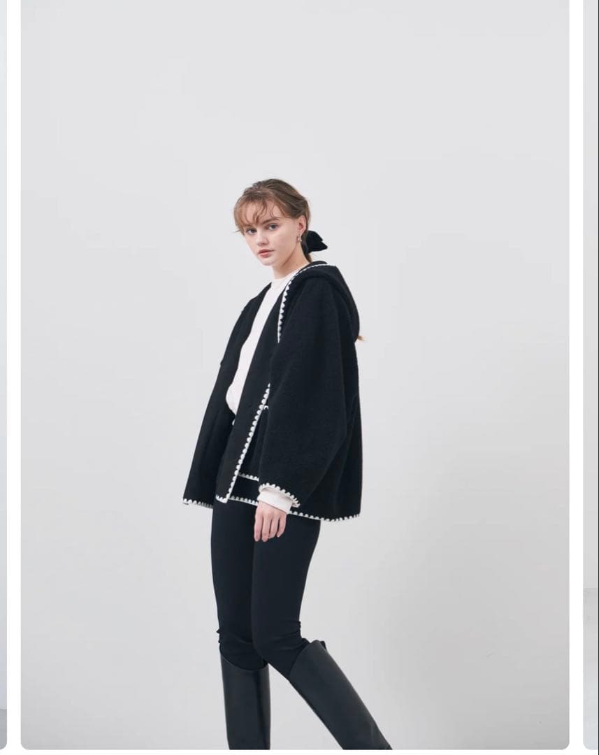 Liten リテンScallop Boa Hoodie / Black 【新品】