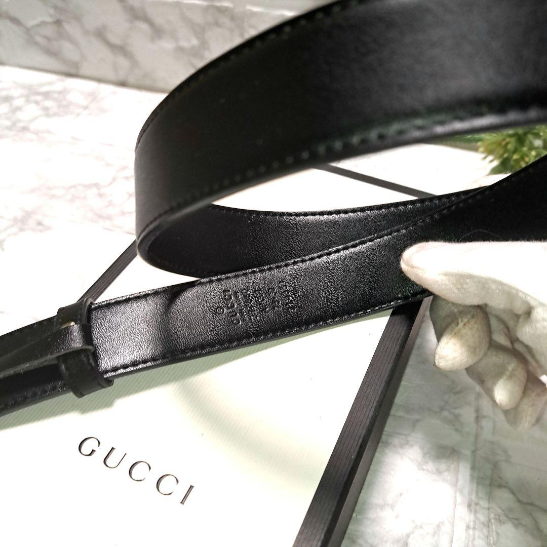 ✨️新品未使用✨️GUCCI グッチ　GGゴールドバックル　レザーベルトブラック
