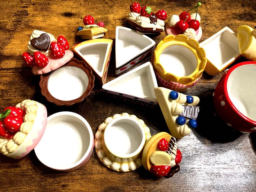 マザーガーデン☆陶器小物入れ9個セット☆ケーキ　いちご　平成レトロ