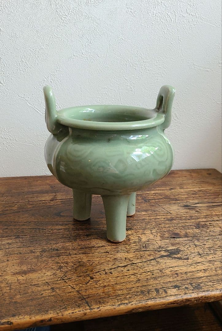 《美品》青磁三足香炉