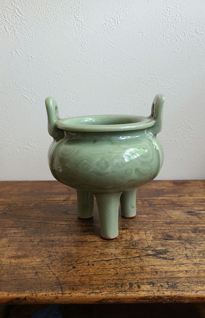《美品》青磁三足香炉