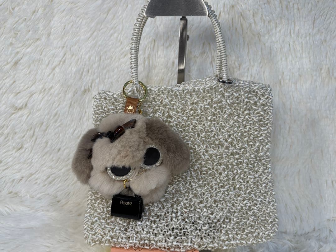 アンテプリマ マットホワイト ワイヤー トート スクエア かごバッグ　チェーン