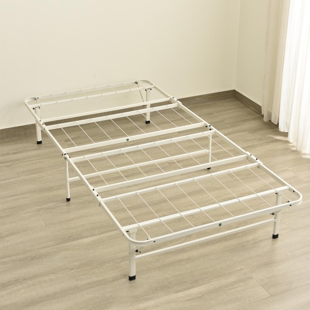 赤字価格！パイプベッド 折りたたみベッド シングル 組立簡単 （S）WHITE
