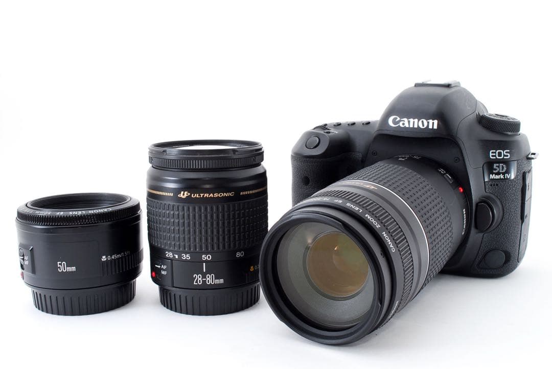キャノン canon eos 5d mark iv標準&望遠&単焦点レンズセット